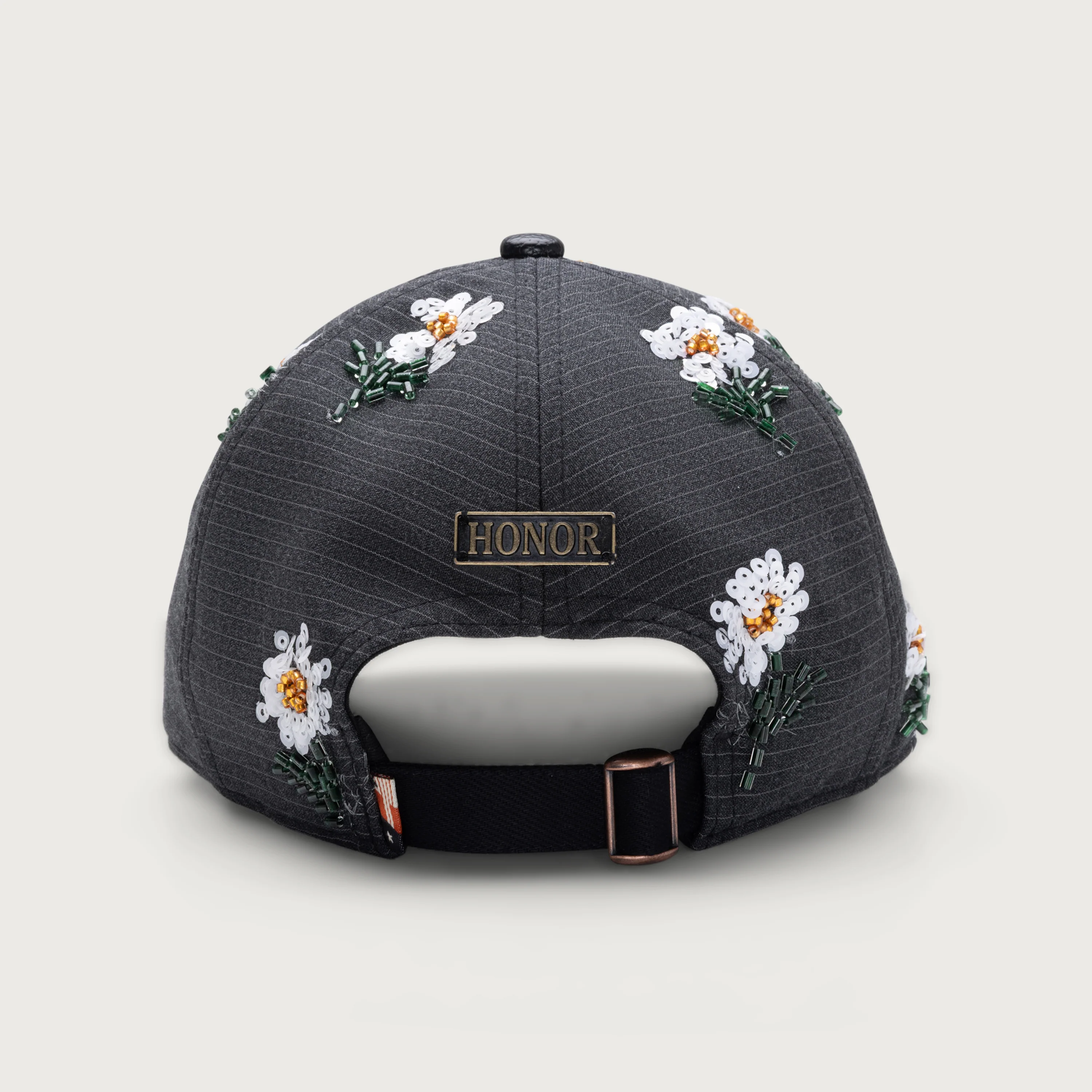 Flowers Beaded 6 Panel Cap - Black - Image 3