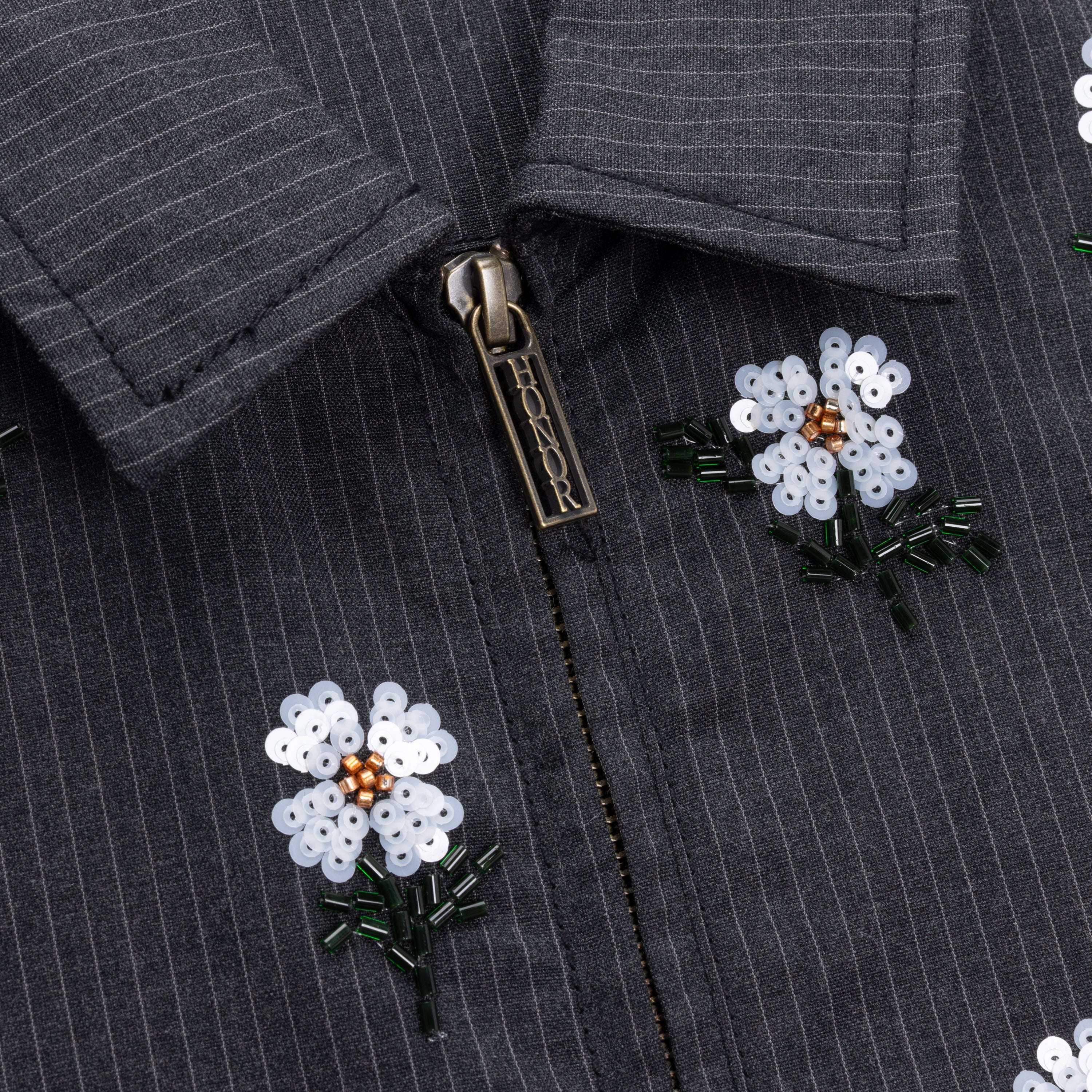 Flowers Beaded Jacket - Black - Image 5