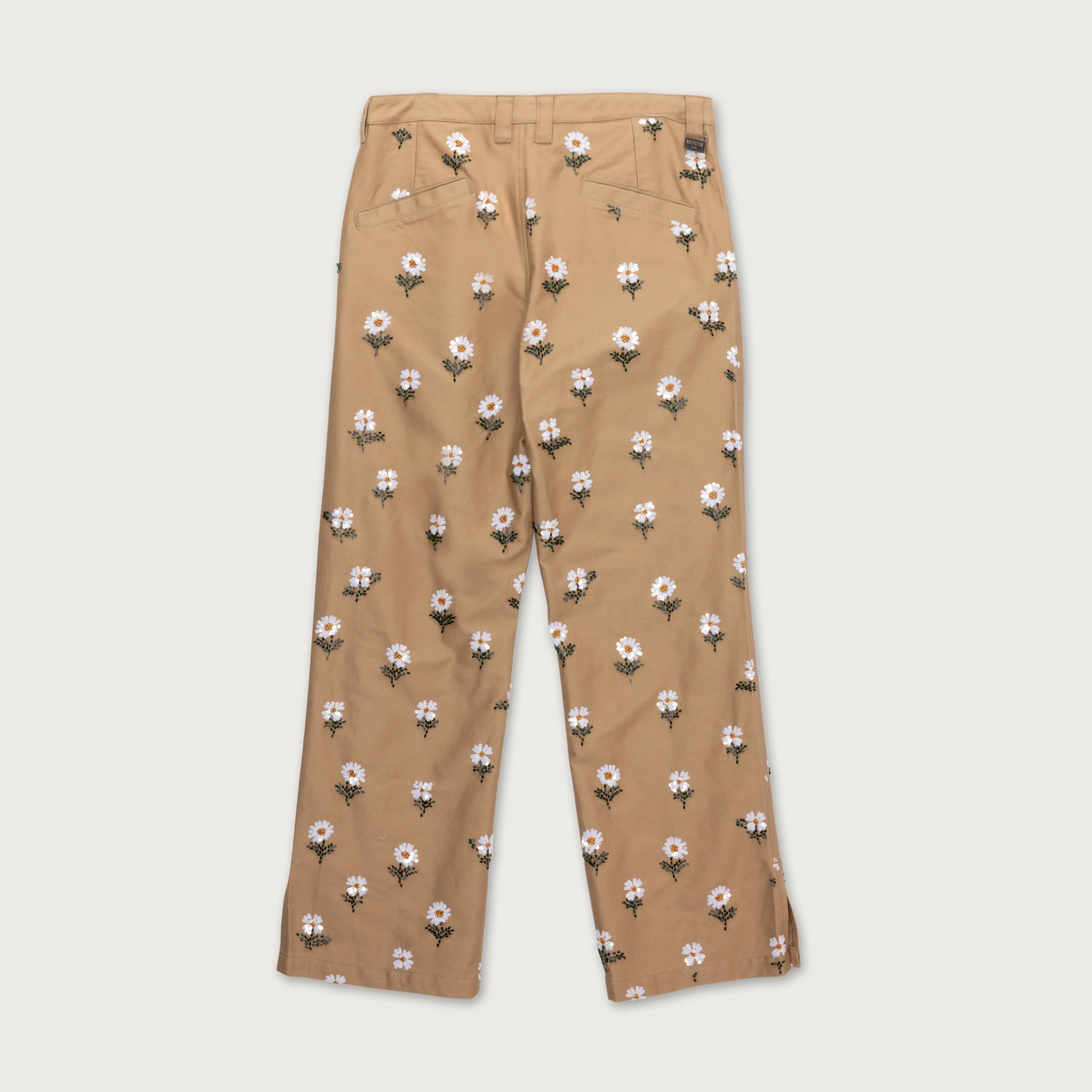 Flowers Beaded Pant - Taupe - Image 6