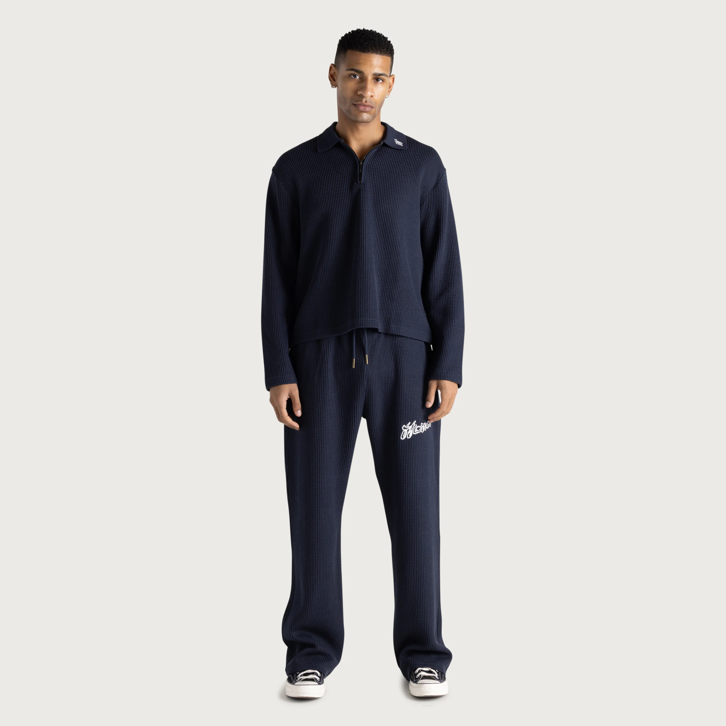 Wavy Knit Pant - Navy - Image 3