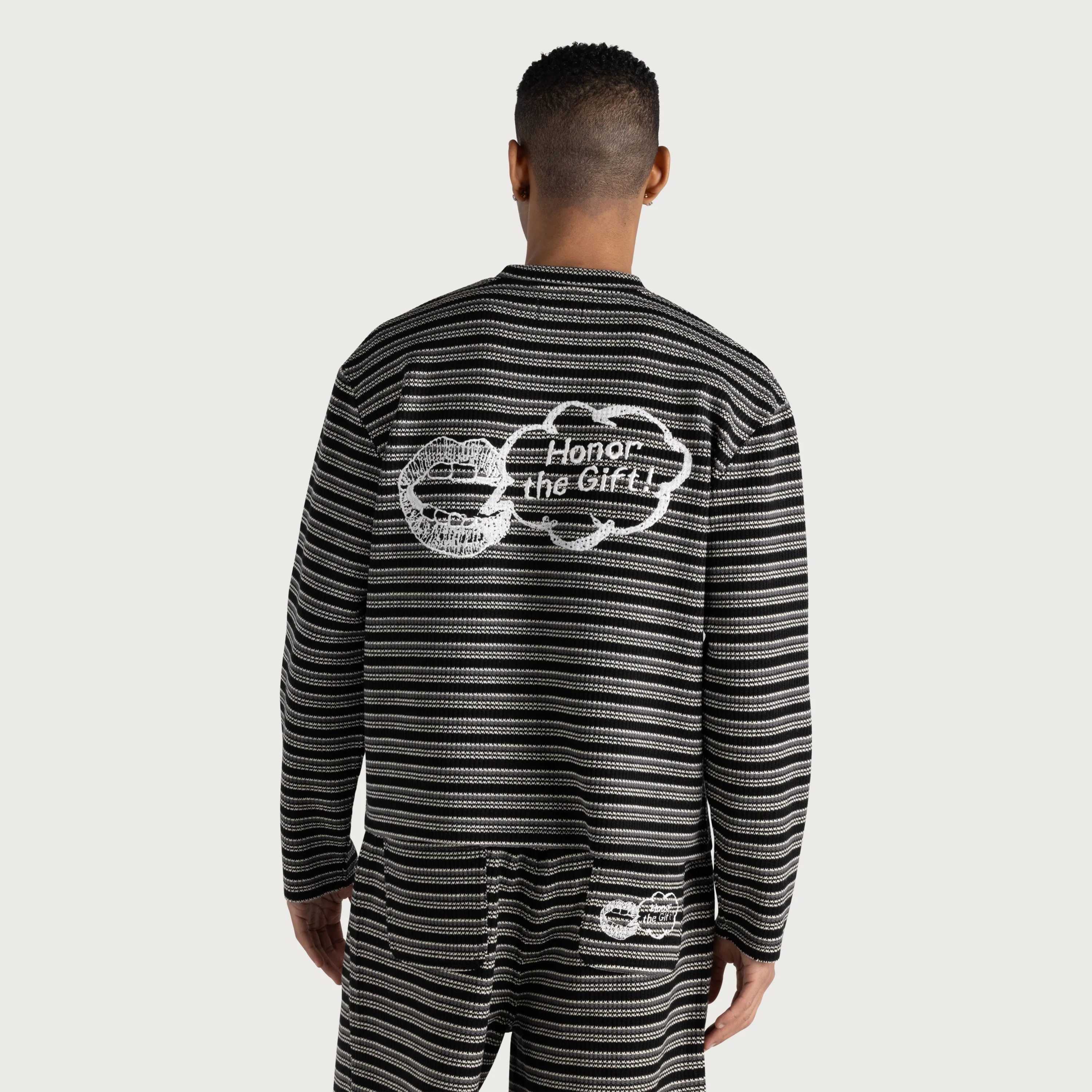 Speak Striped Crew - Black - Image 3