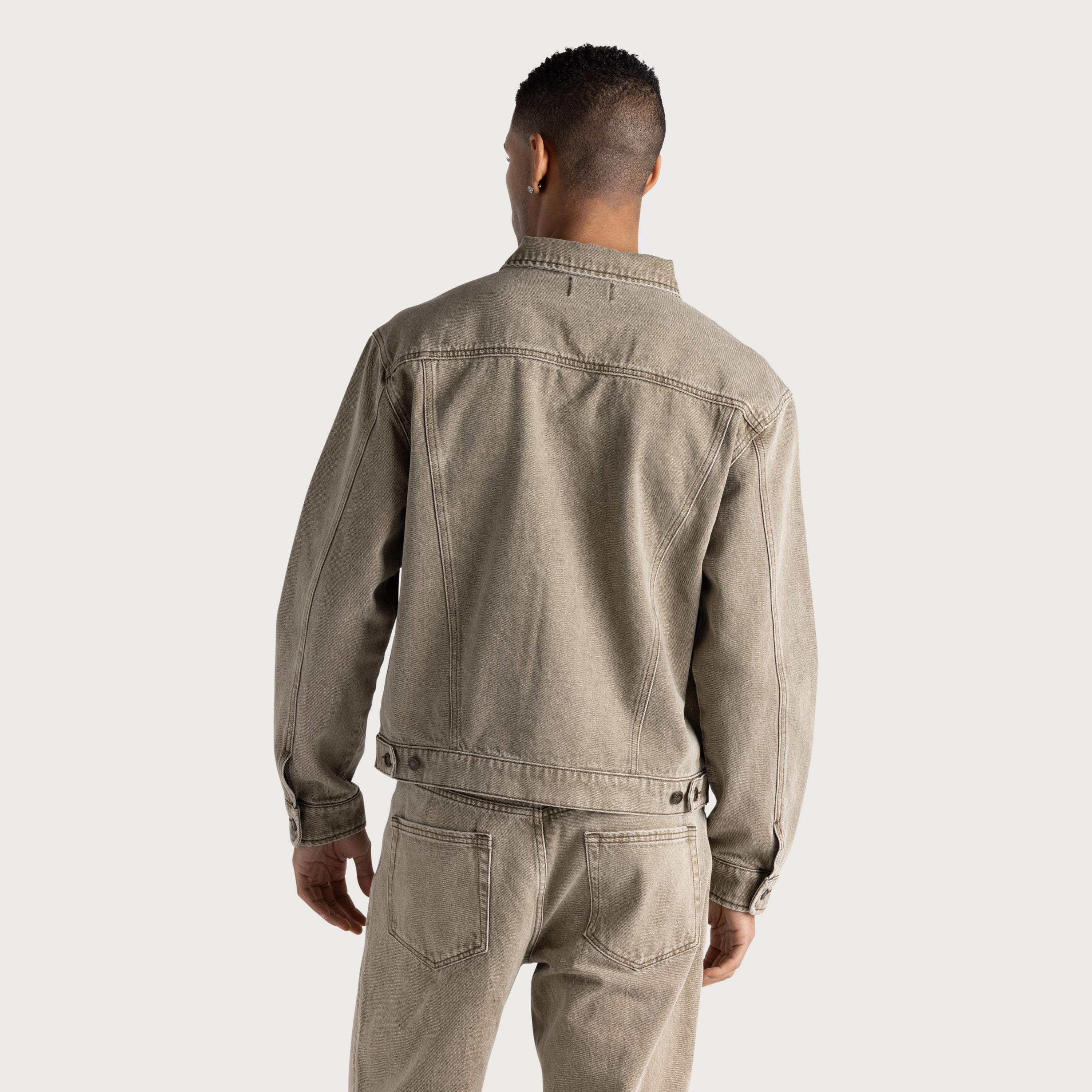 Washed Twill Trucker - Taupe - Image 3