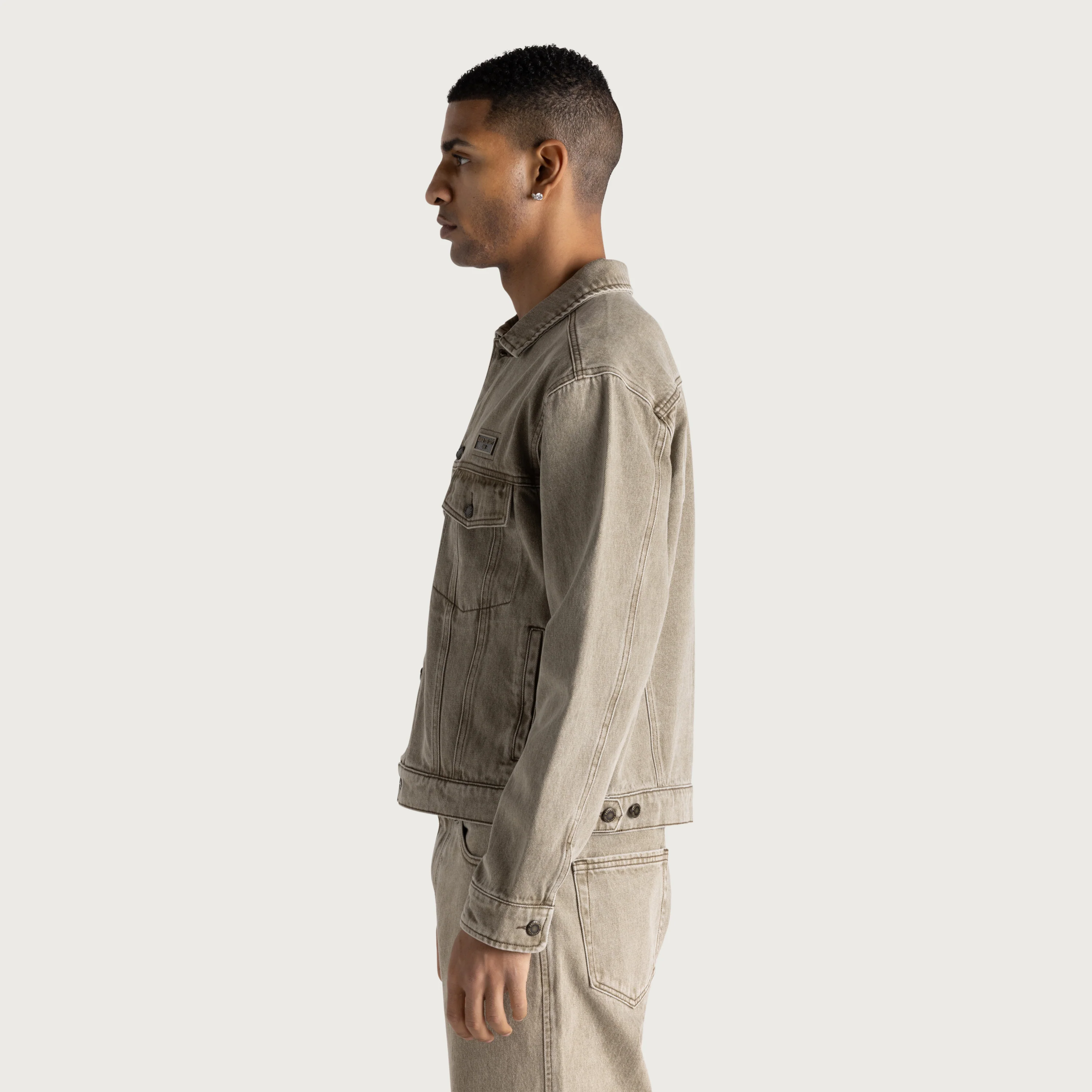 Washed Twill Trucker - Taupe - Image 4