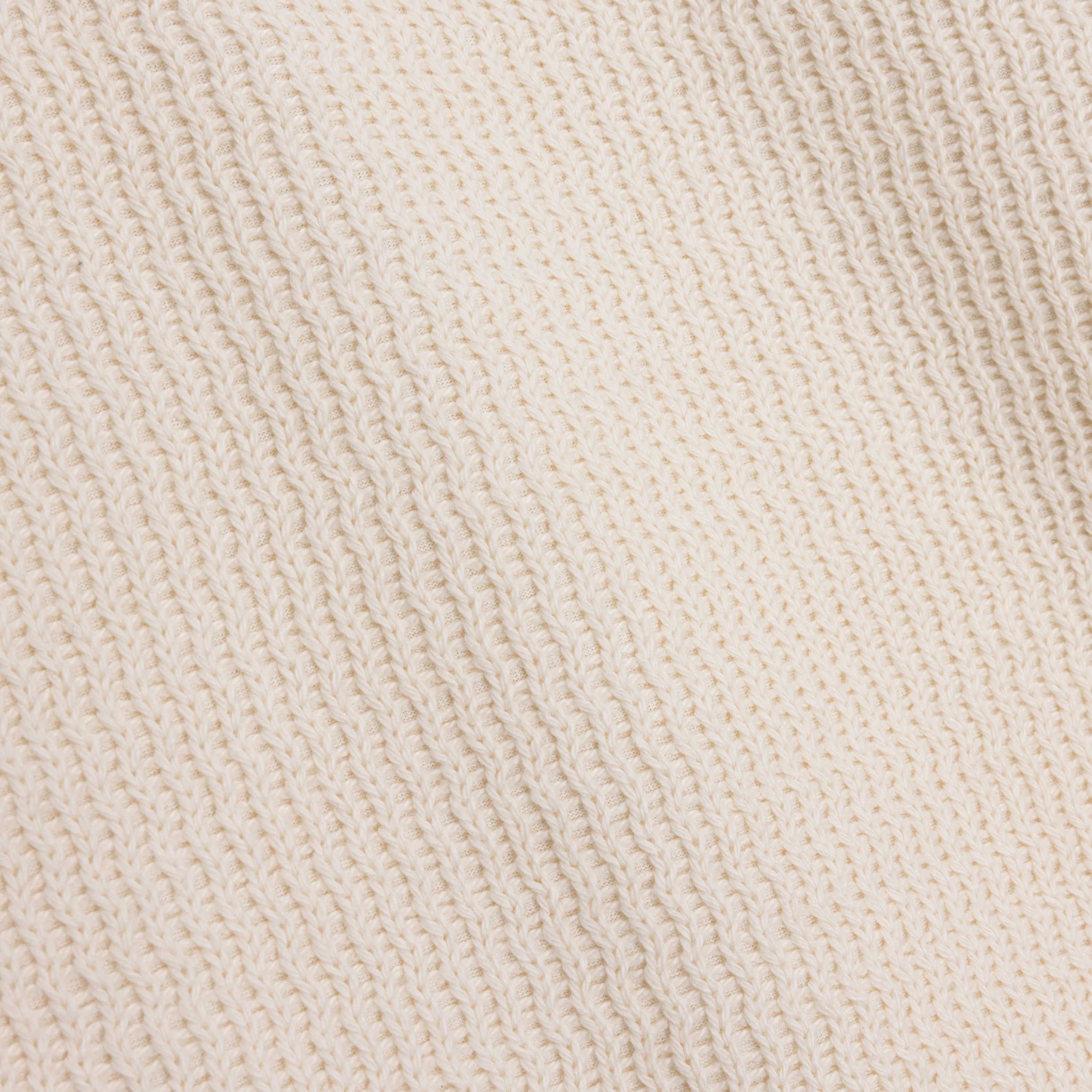 Wavy Knit L/S Polo - Bone - Image 4