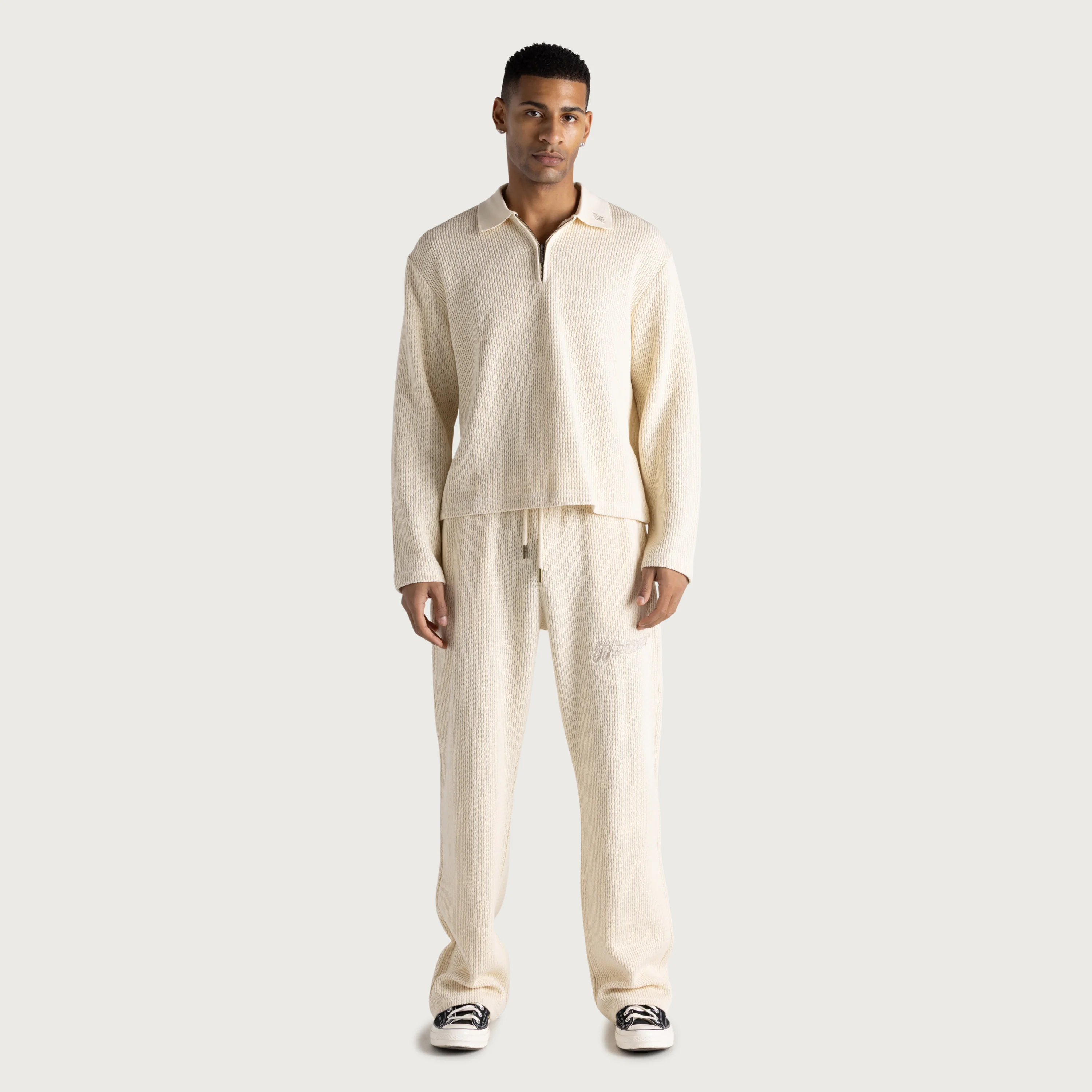 Wavy Knit Pant - Bone - Image 3